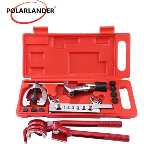 Car tool Three Card Slots Flaning Reamer 7-hole Flaning Tool Set 180 Degree Pipe Bender 7 Double Flare Dies 11 Pcs of 1 set