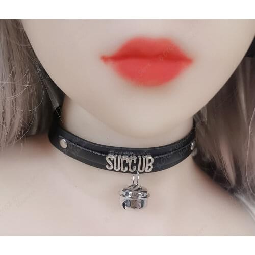 B.CYQZ Punk Sexy Gothic Pu Leather Goth Letter Succub Choker Necklace on Neck Round Collar Necklaces Women Jewelry