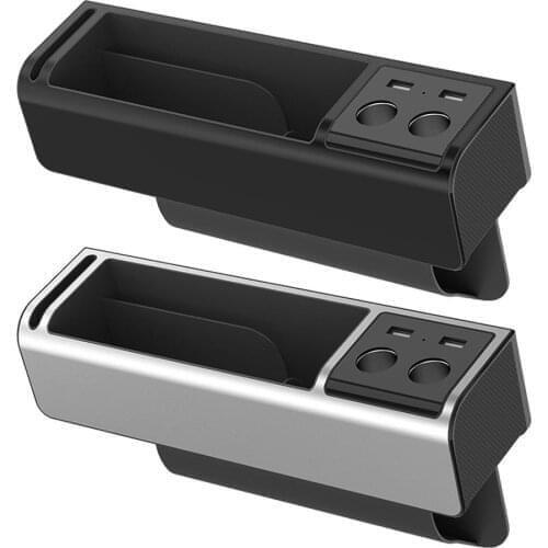 QI Wireless Charger USB Car Slit Pocket Seat Gap Storage Charging Station Box Anti-slip Organizer For IPhone XS 8 Samsung S9