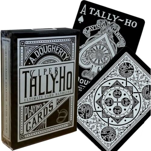 Ellusionist Tally Ho Viper Playing Cards Black Fan Back Deck USPCC Magic Card Games Magic Tricks Props for Magician