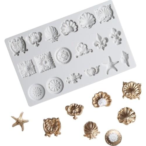 Shell & Relief Mould Silicone Mold Fondant Cake Decorating Tool Gumpaste Sugarcraft Chocolate Forms Bakeware Tools