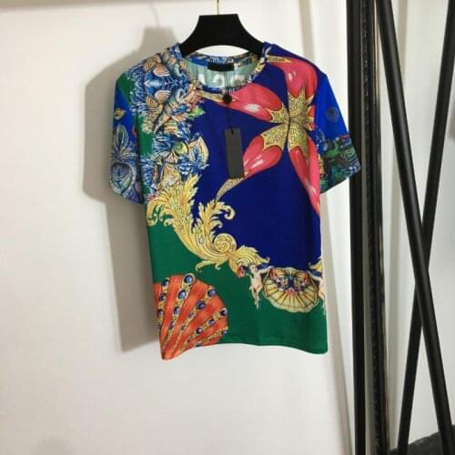 Anime Seabed Biological Blue Green Print Short-Sleeved T-Shirt 2021 Summer New Fashion Cotton Comfortable Top Brand New Clothes