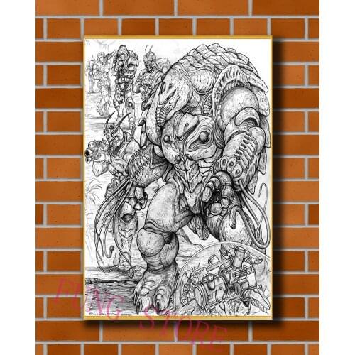 K028 Science Fiction Mech Warrior Robot Monster Originality Custom Silk Poster Home Deco Wall Art Christmas Gift