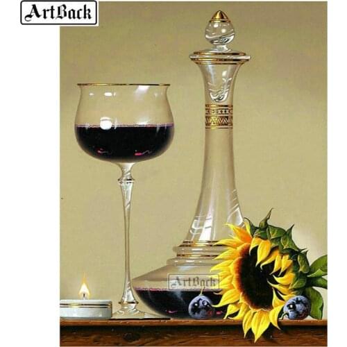 5d full square / round diamond painting wine glass 40x50cm diamond mosaic landscape 3d resin diamond embroidery needlework kit