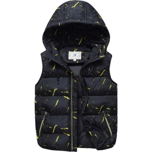 Fashion Winter Big Kids Vests Hooded Childrens Boys Waistcoats Thick Warm Down Cotton Outwear Jackets RT668
