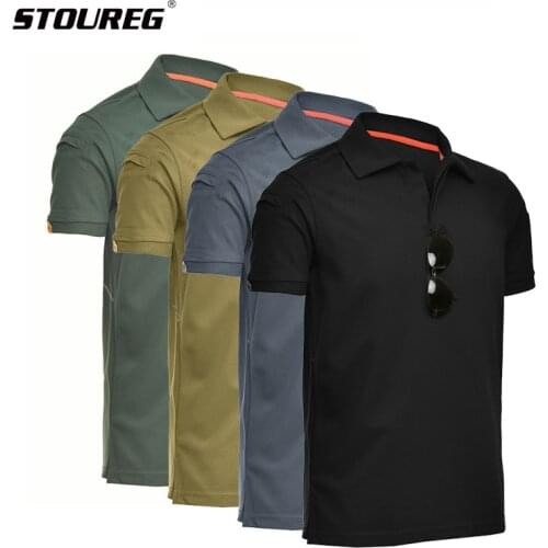 Men Military Tactical Hiking Tee Shirt,Outdoor Sports Quick Dry T-shirt,Breathable Summer Camping Lapel Elastic Short Sleeve