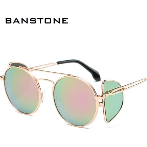 BANTONE Retro Men Women Sunglasses Oval Oversized Flip Removable Frame Dual Use Metal Frame Sun Glasses Eyewear UV400
