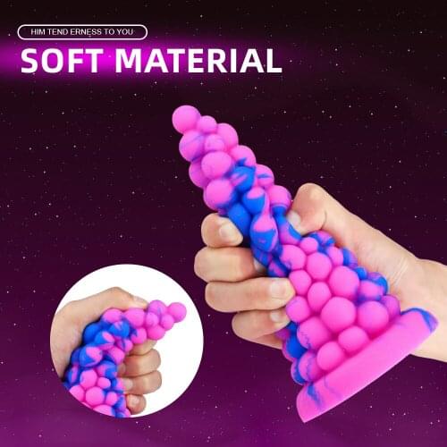 Soft Silicone Anal Plug G Spot Dildo Suction Cup Small Beads Sex Toy for Women Masturbating Flirting Insert Vagina Anus Orgasm