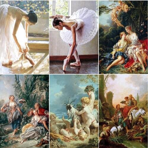 Broderie Cross stitch Diamand art diamant 5D diamond painting kit Full square haft diamentowy sheep animal boy woman Ballerina