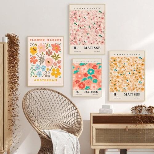 Wall Art Canvas Painting Matisse Color Plant Abstract Tokyo Flower Market Posters And Prints Wall Picture For Living Room Decor