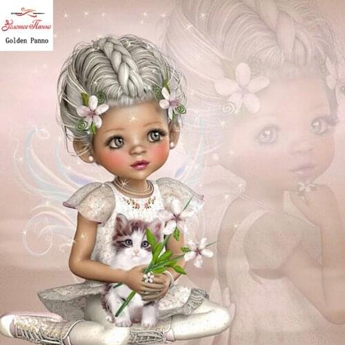 Full square Diamond Embroidery cartoon Handmade Diamond Painting cute girl Needlework Mosaic Cross Stitch Home