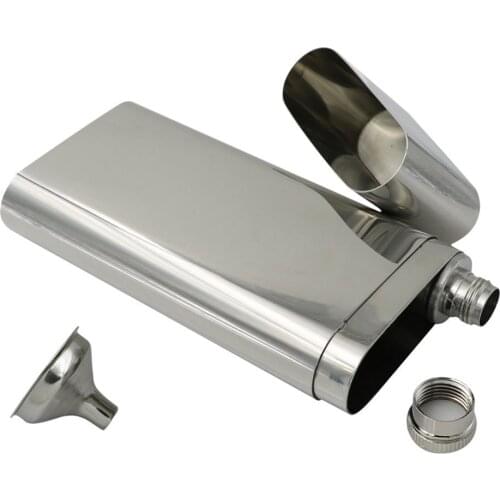 Portable Cigar Storage Case With Flask Small Funnel Food Grade Stainless Steel Cigar Holder Flagon