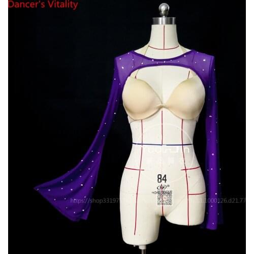 Professional Customization Oriental Dance Costumes Luxury Diamond Dance New Belly Dance Mesh Long Sleeve With Drill