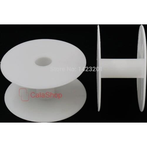 10 Pcs / Lot 84.5mm x 42mm Empty Bobbin Round Hard Plastic Wire Spools Ends for ribbon White