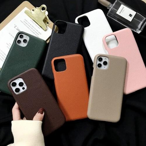 Luxury Retro PU Leather Case For iPhone 12 11 Pro Max XS XR X 8 7 Plus Hard Plastic Shockproof Back Cover Coquel