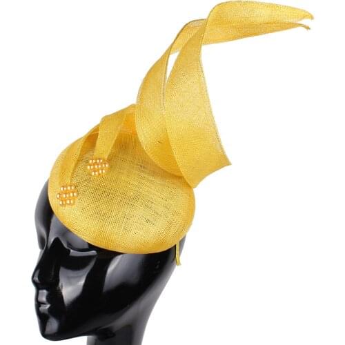 Nice Linen Wedding Fedora Cap 4 Layer Sinamay Fascinator Hats Formal Dress Women Headpiece Hoops Headwear Headband For Lady