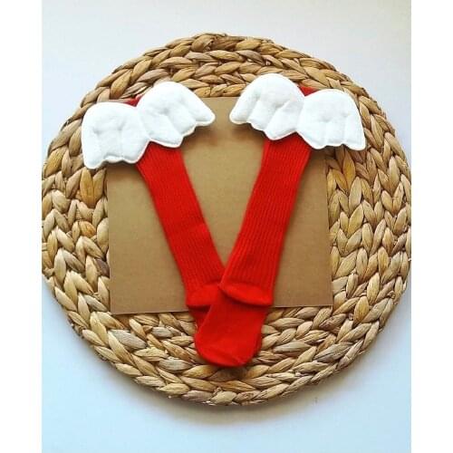 Girl Baby Poultry Dark Red Below-Knee Socks Casual Cotton Singlet