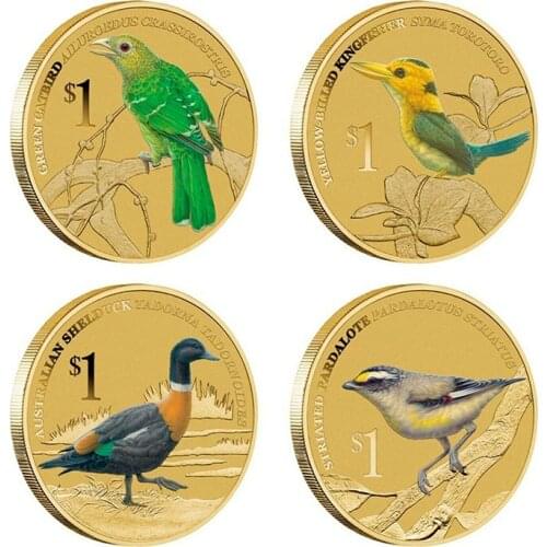 Tuvalu 1 Dollar Set 4 2013 100% Real Original Coins Genuine Issuing Collection Coins Unc with Album