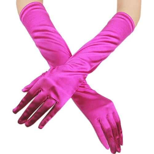 Satin Long Gloves Womens Opera Comfy Glove handschoenen mujer Soft Silky Evening Party Prom Hand Gloves Women moda feminina