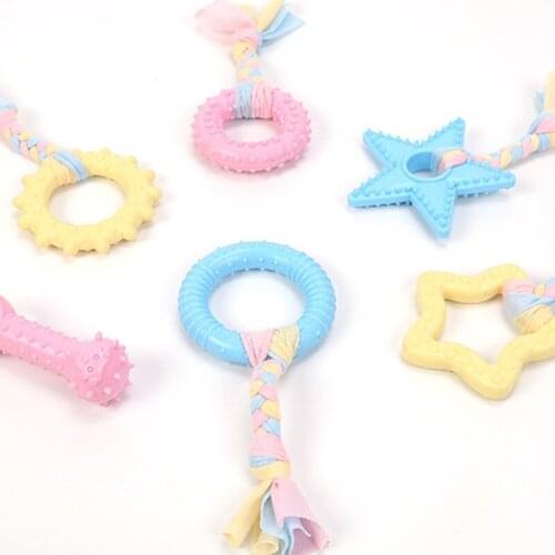 1 rubber pet dog puppies mini game dog rope resistant play accessories pet dog toy bite toy knot
