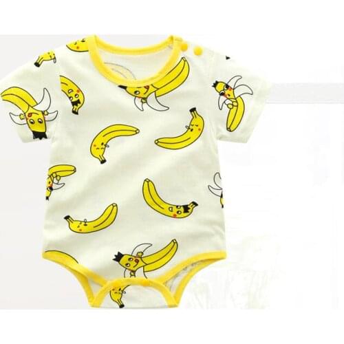ZWY1007 Summer New Casual Baby Boys Short Sleeve Rompers Cotton Newborn Girls Jumpsuit Toddler Baby Climbing Suit For 0-24M