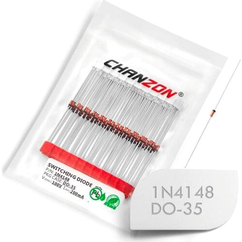 100 Pcs) 1N4148 Small Signal Fast Switching Diodes Axial 200mA 100V DO-35 (DO-204AH) IN4148 1N IN 4148 100 Volt
