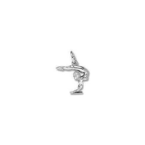 100pcs a lot rhodium plated gymnast charm jewelry