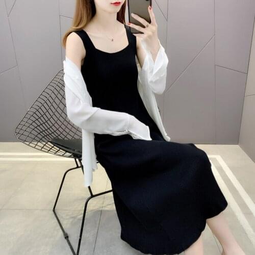 19905 real shot solid ice hemp long suspender dress 38