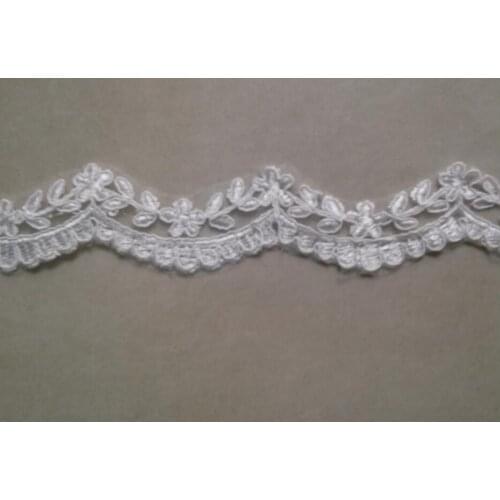 3Yards White/Ivory Lace Trimmings for Sewing in Lace Cording Ribbon Craft for Wedding Decoration
