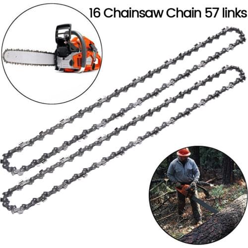 2pcs 16 Inch Chainsaw Chain Bar Pitch 3/8" Blade Wood Cutting 57 Drive Links Replacement Parts Chainsaw Spares for Electric Saw