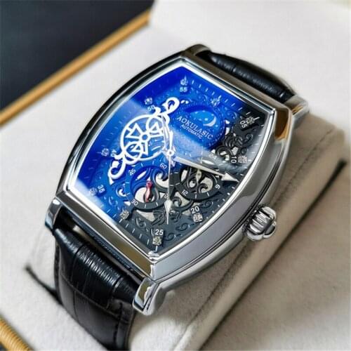 Mechanical Watch Hollow Through Bottom Watch Mens Waterproof Luminous Leather Butterfly Buckle Multifunctional Mens Watch