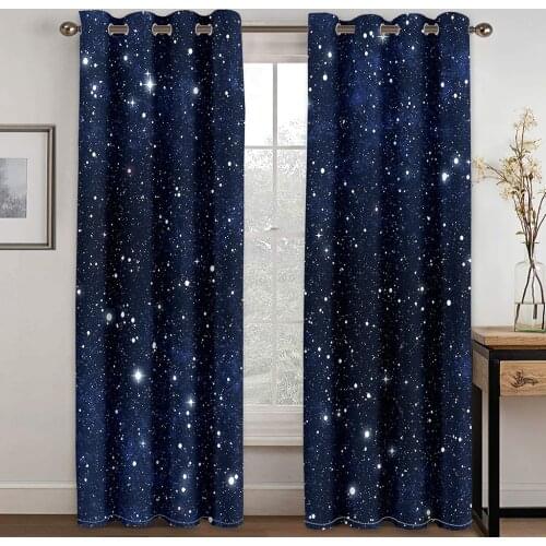 Black Hole Star Sky Decoration 3D Printing Sunshade Curtain Suit Waterproof Fabric Washable Bedroom Hook