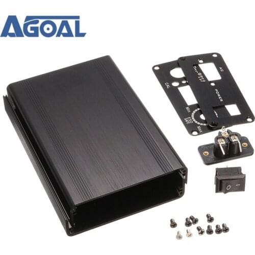 DIY T12 Digital Soldering Iron Station Aluminum Black Shell Case Power Socket Switch