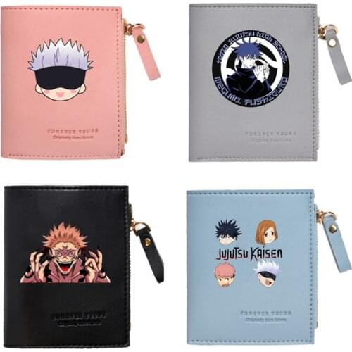 Jujutsu Kaisen Wallet Clip New Fashion Womens Wallet Zipper Bag Clutch Anime Cosplay Accessories
