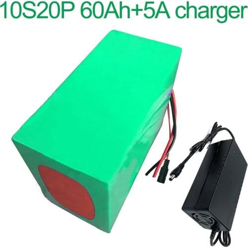 With 5A charger 36V 60Ah 10S20P 18650 Li-ion Battery Pack E-Bike Ebike electric bicycle 42V 200x195x140mm