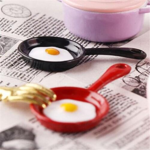 Dollhouse Miniature Kitchen Utensil Cooking Ware Play Kitchen Toy Pot Boiler Frying Pan Copper Pot Lid Doll House Accessories