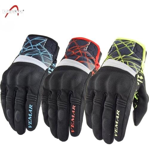 Motorcycle Gloves Women Men Summer for VEMAR Touch Screen Moto Gloves Full Finger Motocross Motorbike Racing Riding Glove Retro