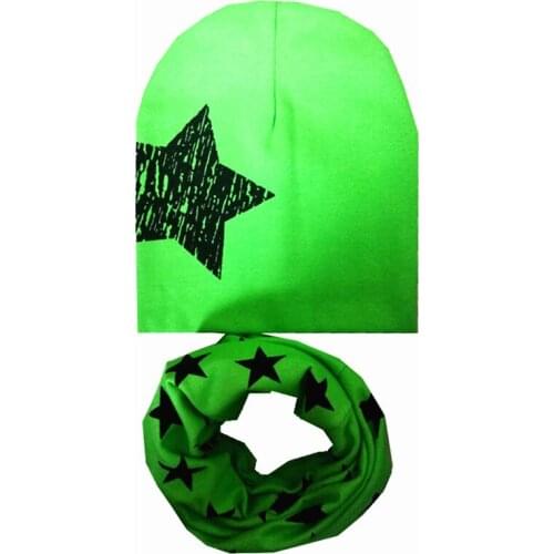 New Spring Autumn Winter Baby Hat Set Boys Girls Neck Scarf Warm Baby Neckerchief Kids Beanies Sets Cotton Children Hat Scarf