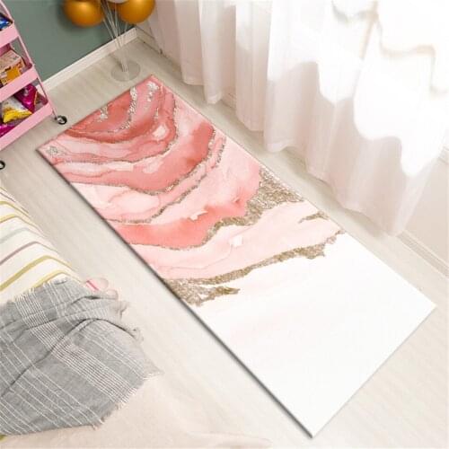 Nordic Pink Painting Bedside Mat For Girl Room Cute Rug Hallway Decor Non-slip Mats In The Bathroom Washable Kitchen Rugs Kawaii
