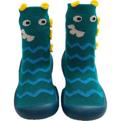 Infant Baby Sock First Shoes Unisex Baby Walkers Toddler Walker Baby Girl Kids Soft Rubber Sole Baby Shoe Knit Booties Anti-slip