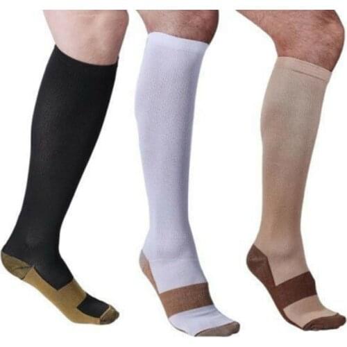 New Fashion Simple Mens Tube Socks Unisex Copper Compression Socks 20-30mmHg Graduated Support Mens Womens