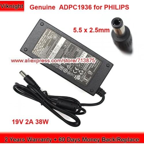 Genuine 19V 2A 38W ADPC1936 AC Adapter for PHILIPS 227E6L 224E ADPC1938EX 220C4LSB/93 226V4TFB/93 247ESQ 276E7Q LCD Monitor