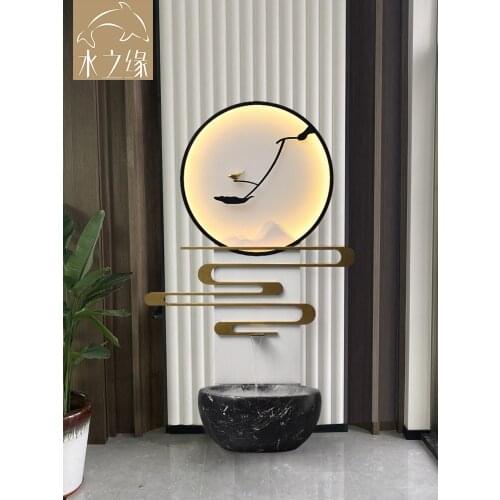 TT Water Edge Light Luxury Household Entrance Painting Decoration Aisle Mural Modern New Chinese Circulating Water