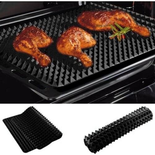 BBQ Pyramid Plate Baking Plate Non Stick Silica Gel Baking Pad Cushion Mold Microwave Oven Baking Plate Kitchen Baking Tool