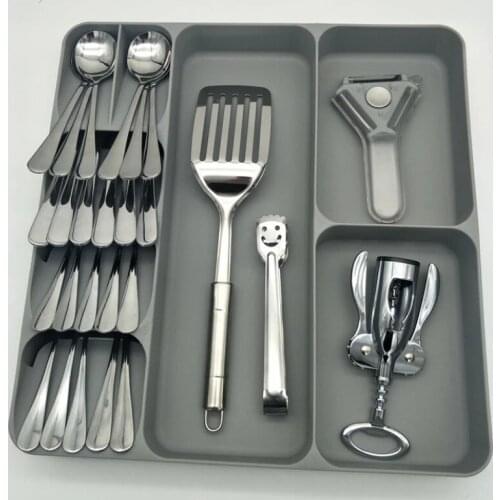 Plastic Knife Block Holder Drawer Knives Forks Spoons Storage Rack Knife Stand Cabinet Tray Kitchen Fashion Plastic Organizer