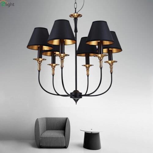 Retro Led Pendant Lights Black Metal Led Pendant Chandelier Lamp Living Dining Room Hanging Light Fixtures Suspension Luminaire