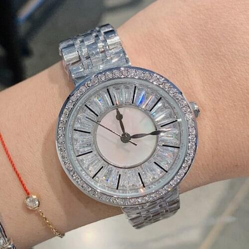 Luxury Women Watches Diamond Silver Crystal Watch Ladies Top Brand Lady Casual Watch Womens Bracelet Watches relogio feminino