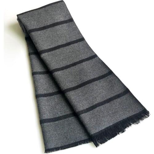 Luxurious Winter Scarf Premium Cashmere Feel Unique Design Striped Cotton Scarves Thick Warm Neckercheif Pashmina Shawl Wraps