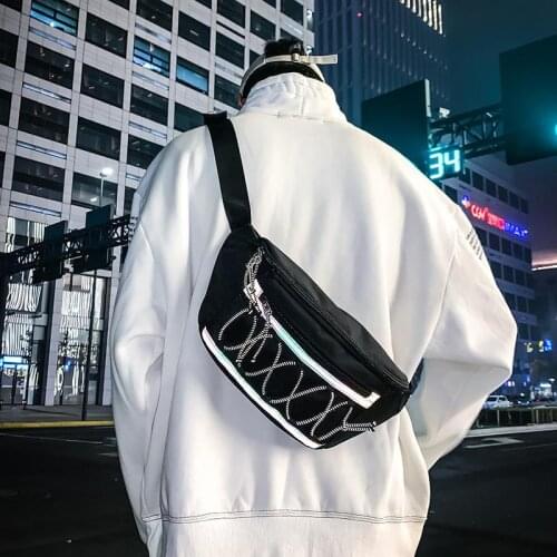 Hip Hop Running Bag Unisex Trendy Brand Chest Bag Ins Super Popular Cool Student Reflective Crossbody Small Backpack