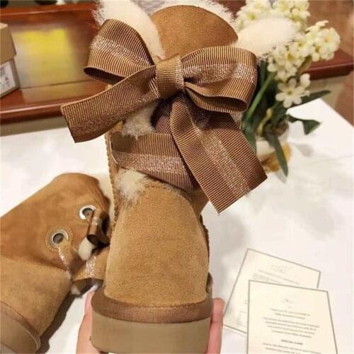 Shoes Women 2020 Natural Wool 100% Genuine Sheepskin Snow Boots Wool Inside Women Winter Snow Boots Brand Boots Women Shoes